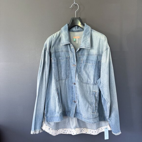 Anthropologie Pilcro Slouchy Trucker Denim Jacket PLUS 1X NWT - Picture 2 of 10